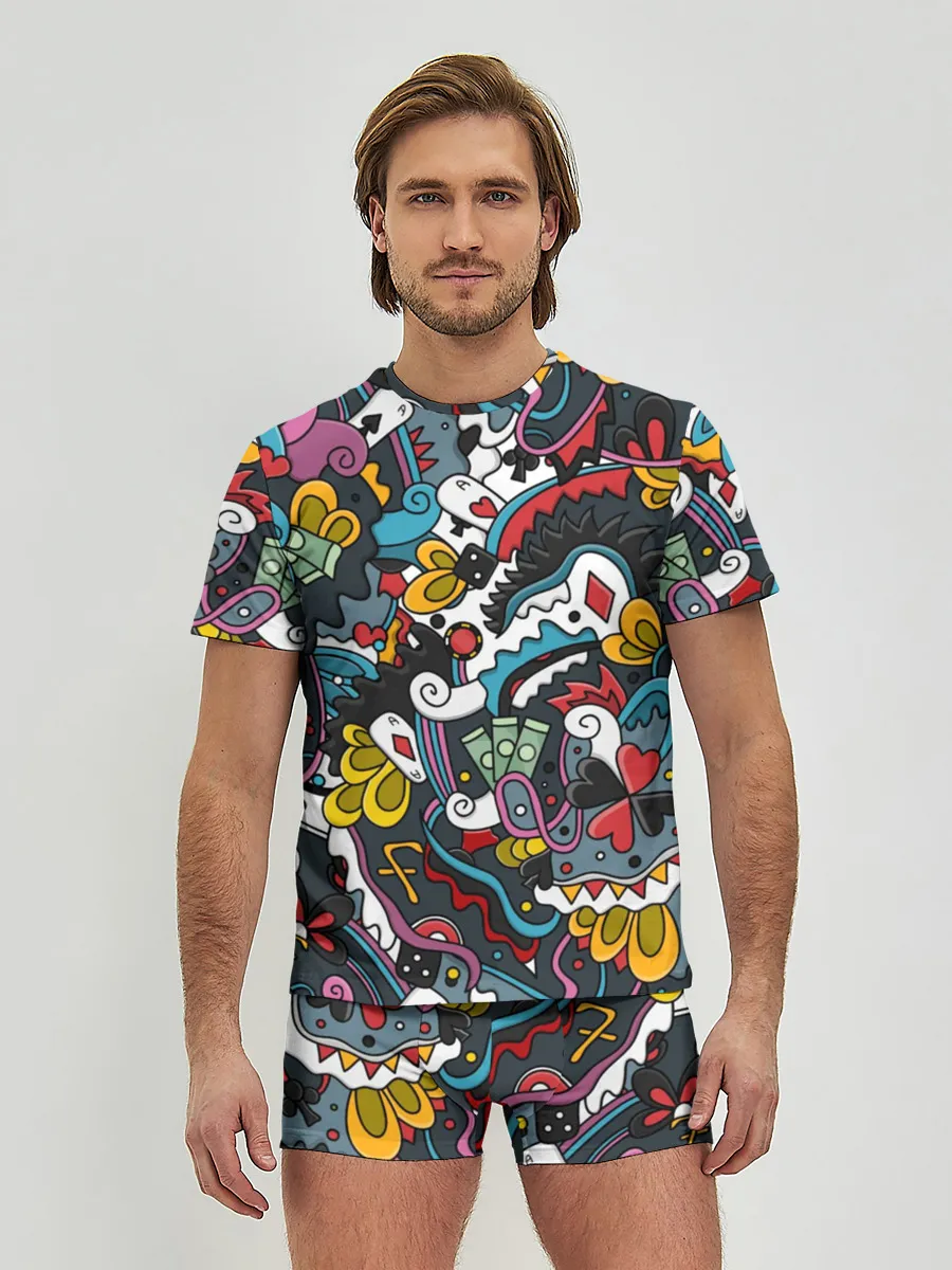 Мужские трусы с футболкой / Покерный коллаж