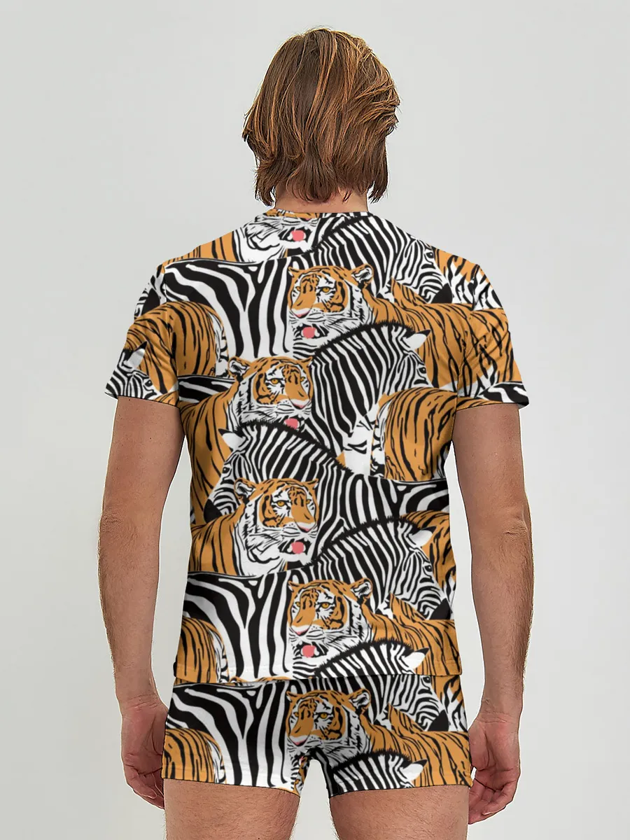 Мужские трусы с футболкой / Тигры и зебры