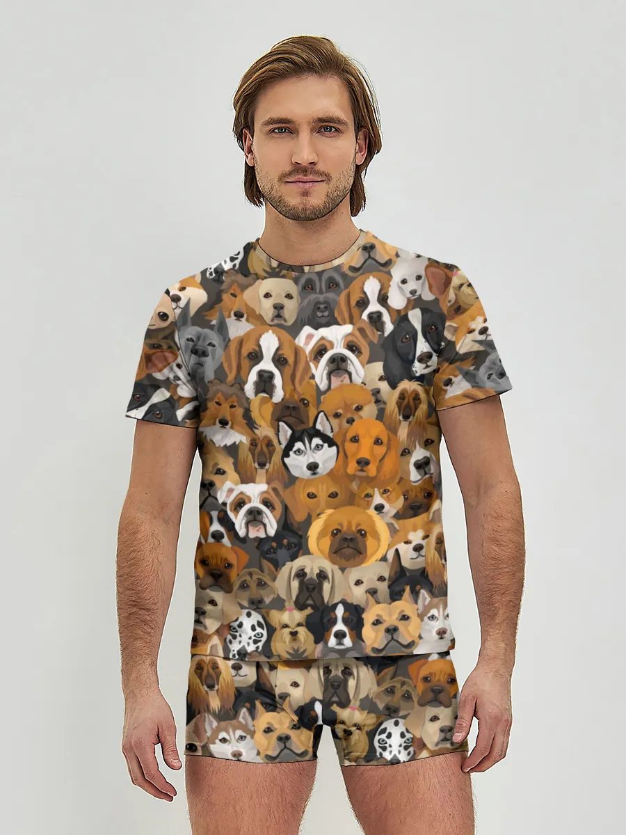 Мужские трусы с футболкой / Собаки