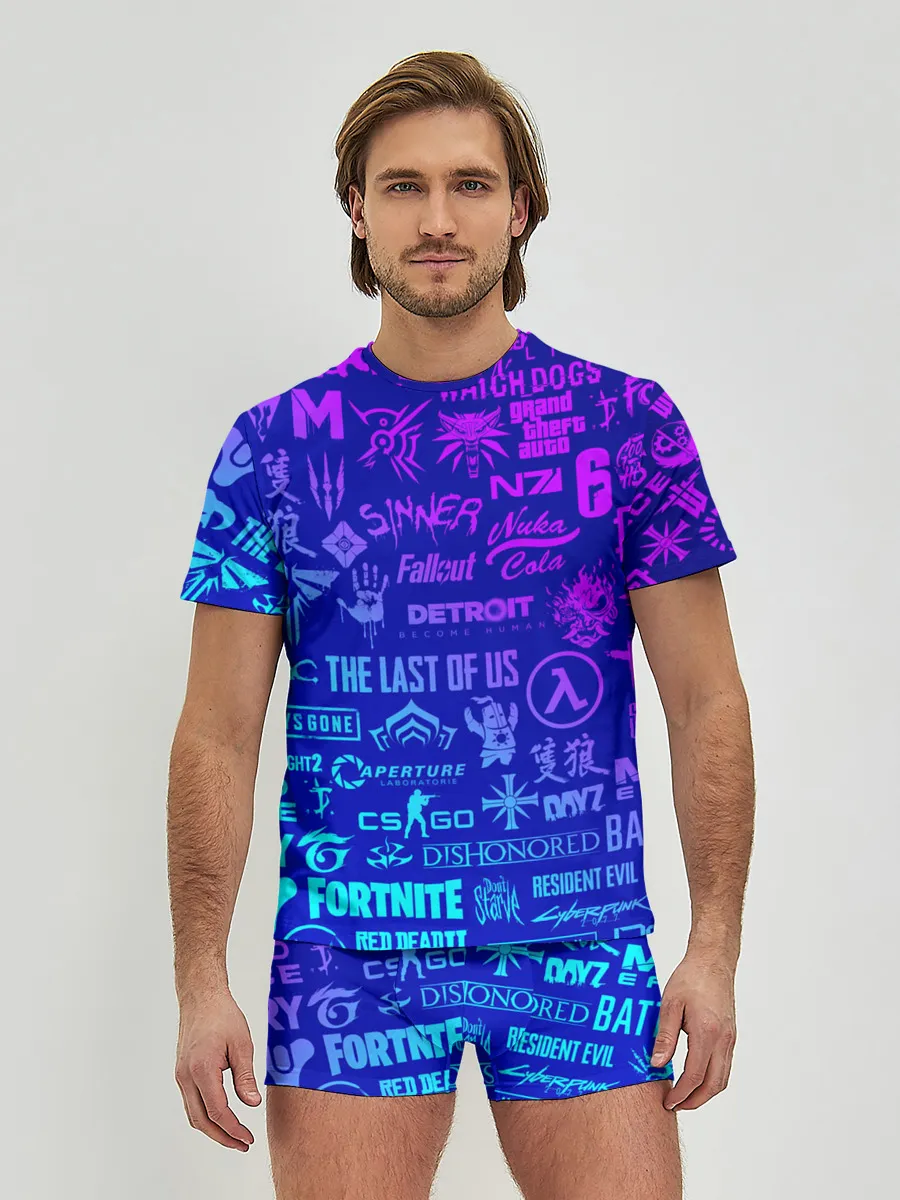 Мужские трусы с футболкой / ЛОГОТИПЫ ИГР