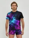 Мужские трусы с футболкой / Неоновая абстракция
