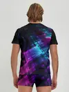 Мужские трусы с футболкой / Неоновая абстракция