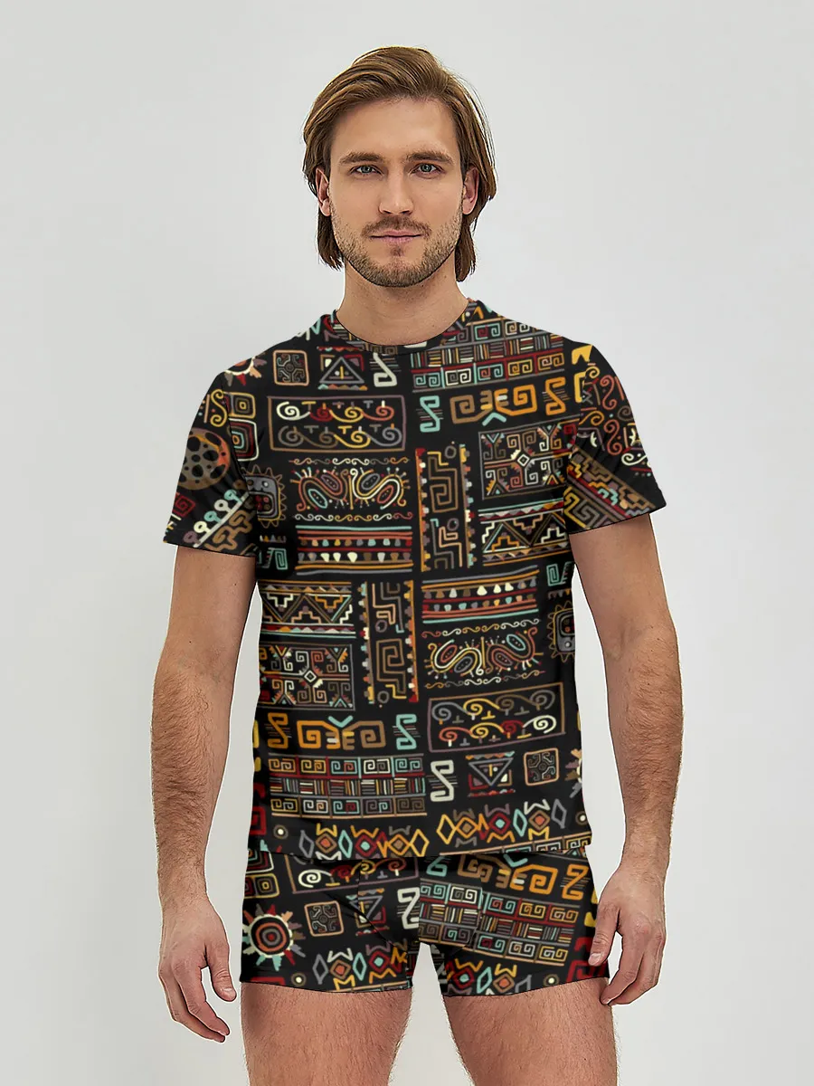 Мужские трусы с футболкой / Этнический орнамент