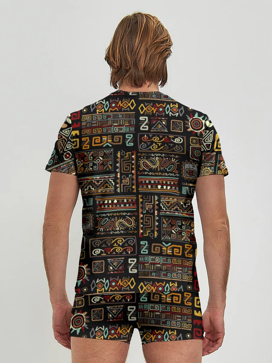 Мужские трусы с футболкой / Этнический орнамент