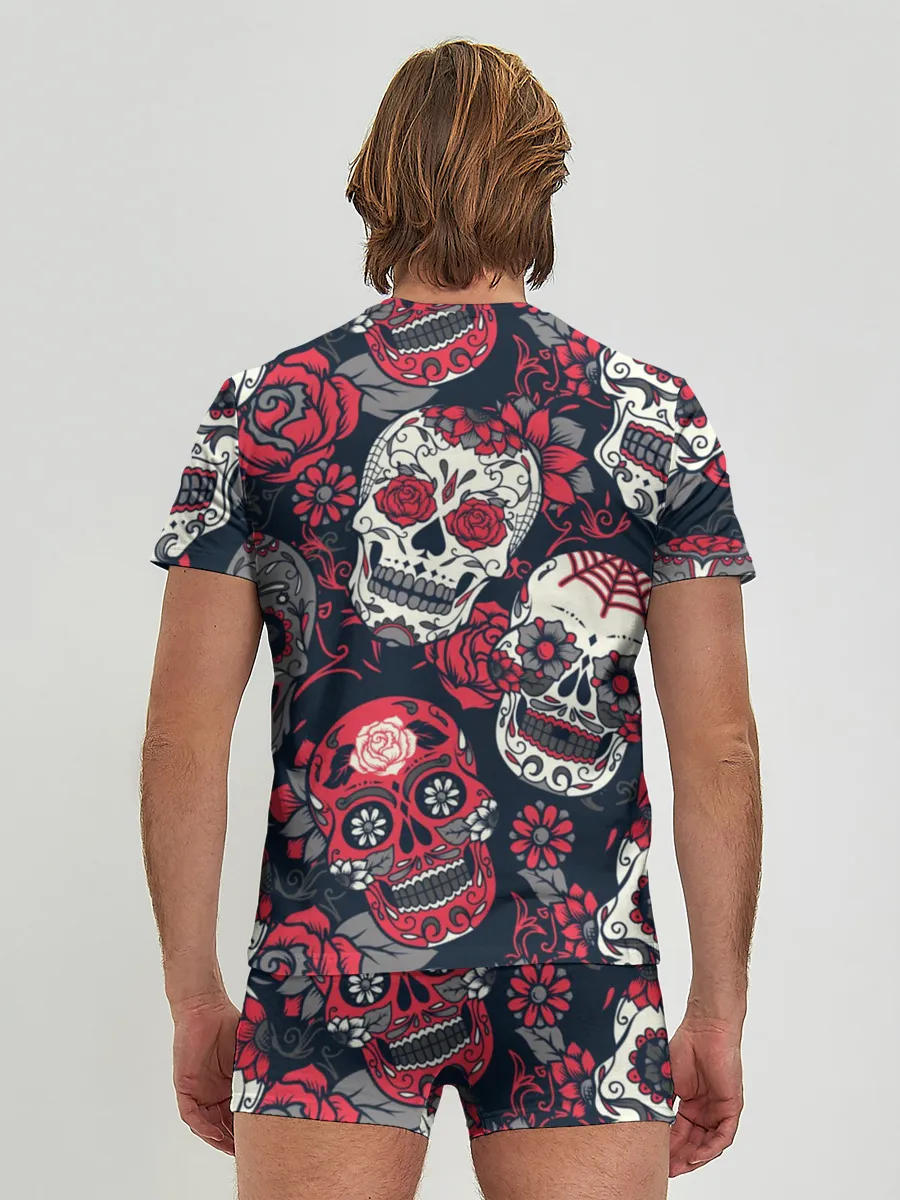 Мужские трусы с футболкой / Мексиканские черепа