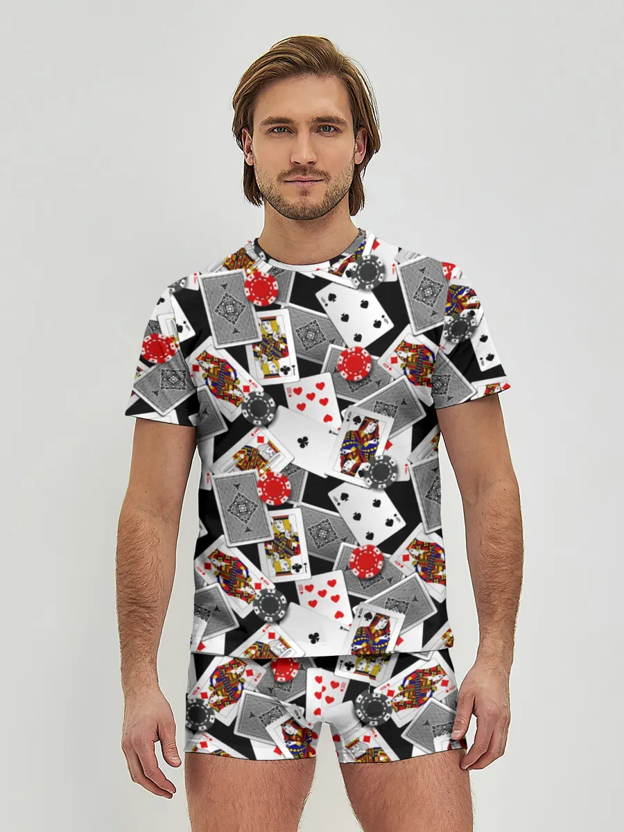Мужские трусы с футболкой / Игральные карты