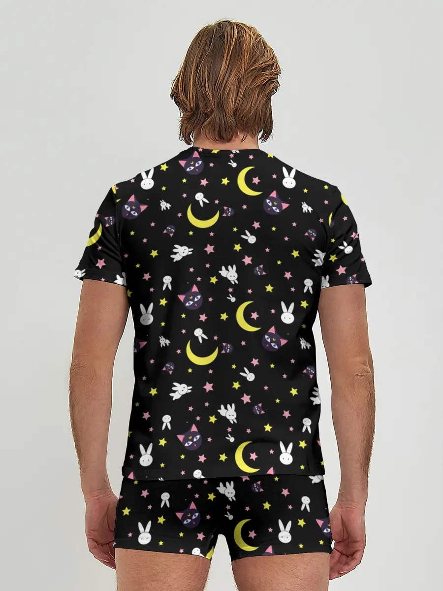Мужские трусы с футболкой / Sailor Moon Pattern