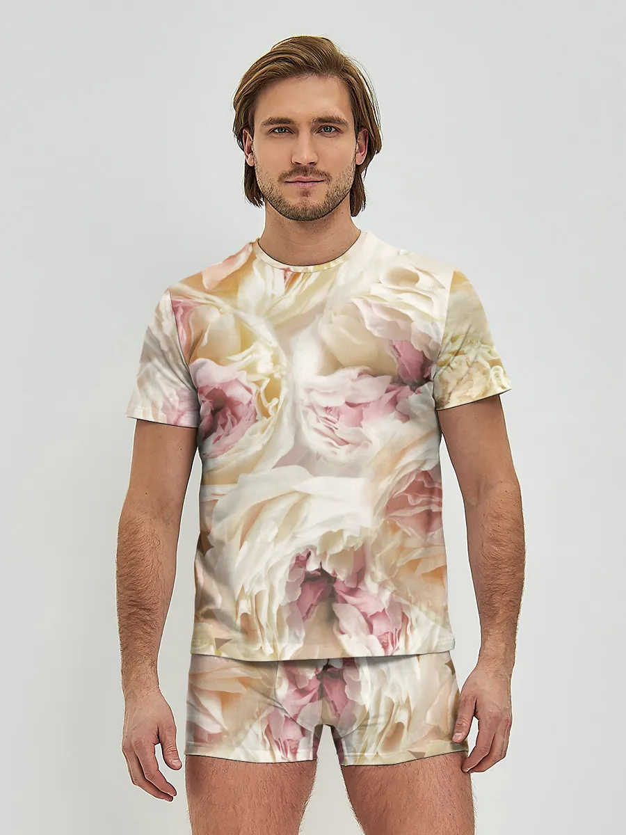 Мужские трусы с футболкой / Нежные Пионы