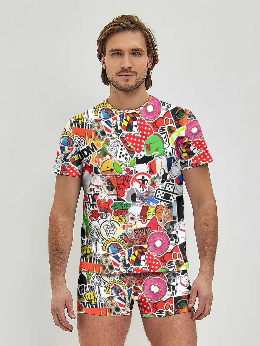 Мужские трусы с футболкой / Sticker Bombing