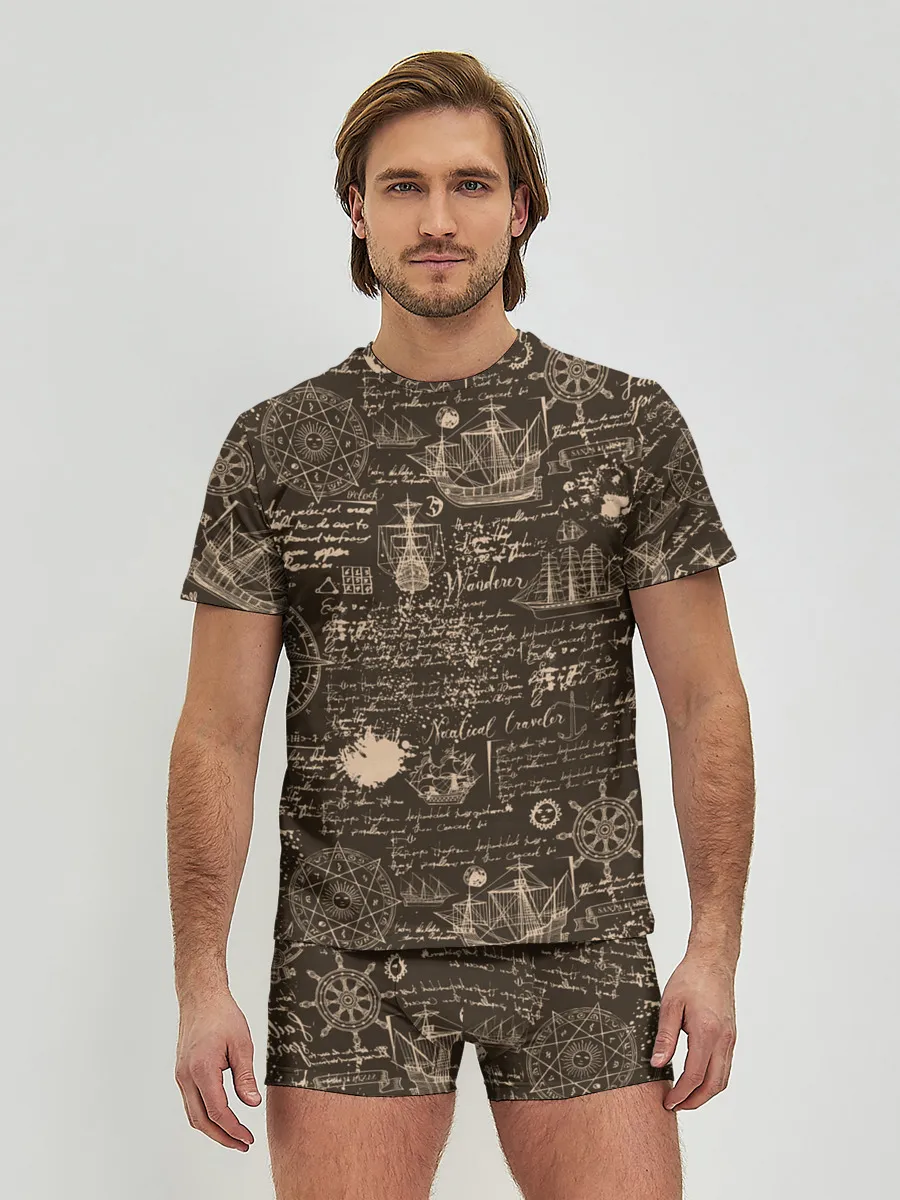 Мужские трусы с футболкой / Старая рукопись путешественник