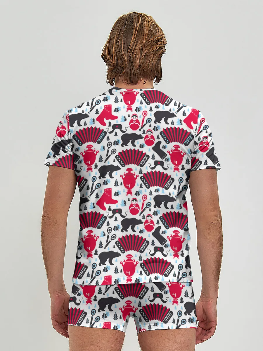 Мужские трусы с футболкой / Русский орнамент