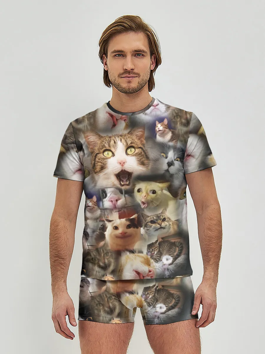 Мужские трусы с футболкой / Те самые коты