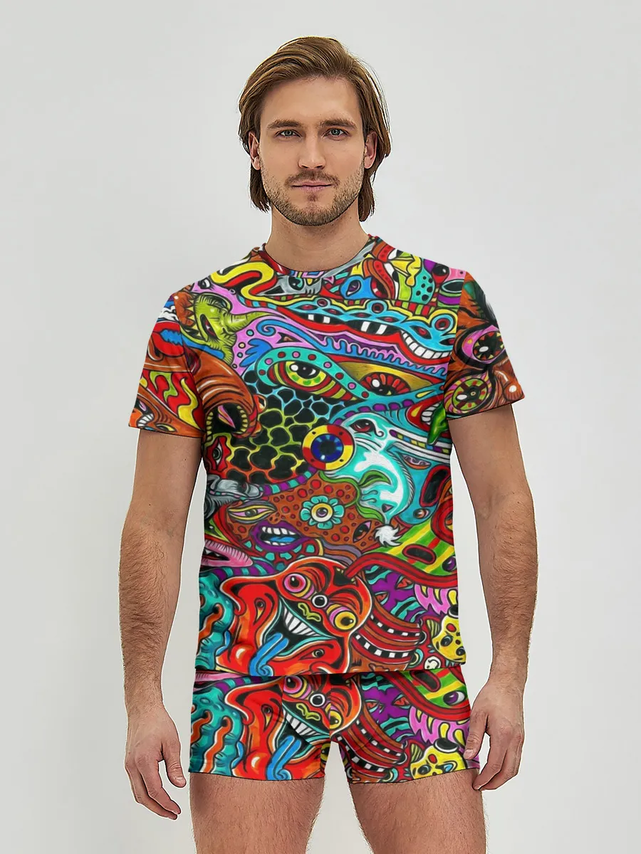 Мужские трусы с футболкой / Психоделика