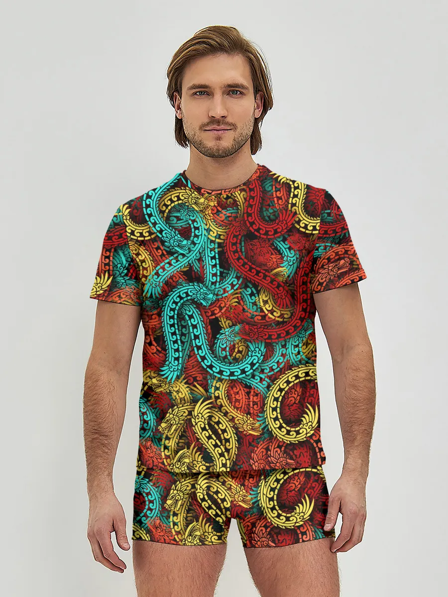 Мужские трусы с футболкой / Кетцалькоатли