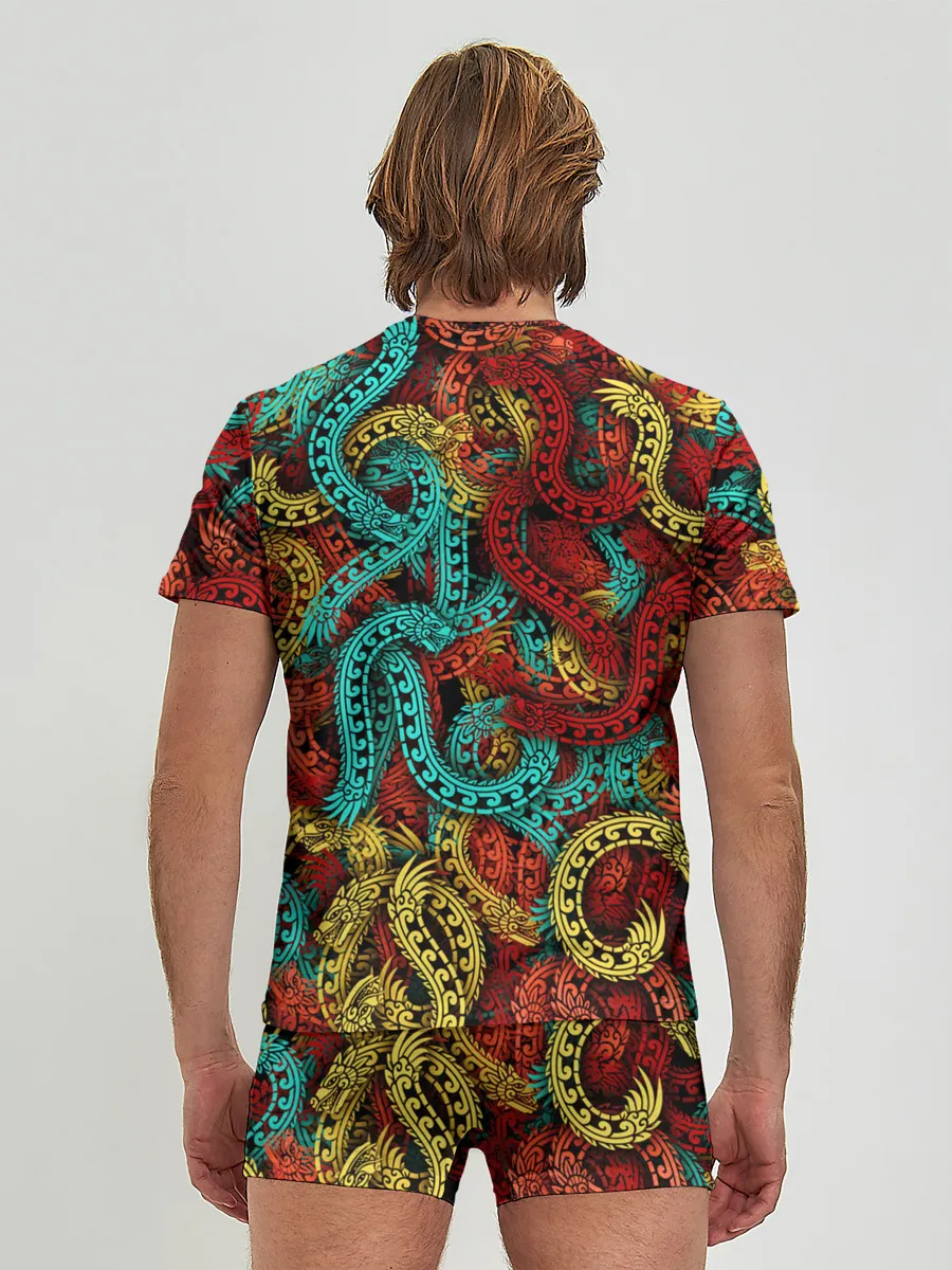 Мужские трусы с футболкой / Кетцалькоатли