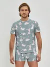 Мужские трусы с футболкой / Зайцы на лужайке