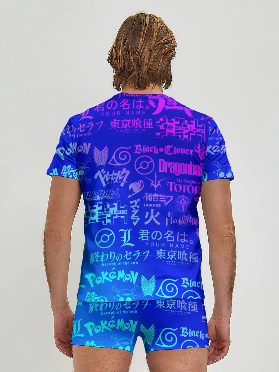 Мужские трусы с футболкой / ЛОГО АНИМЕ МУЛЬТФИЛЬМОВ