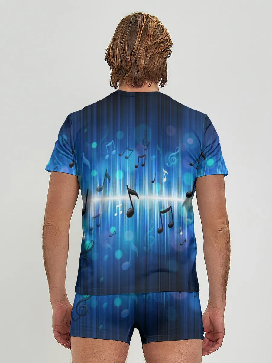 Мужские трусы с футболкой / Абстракция музыка