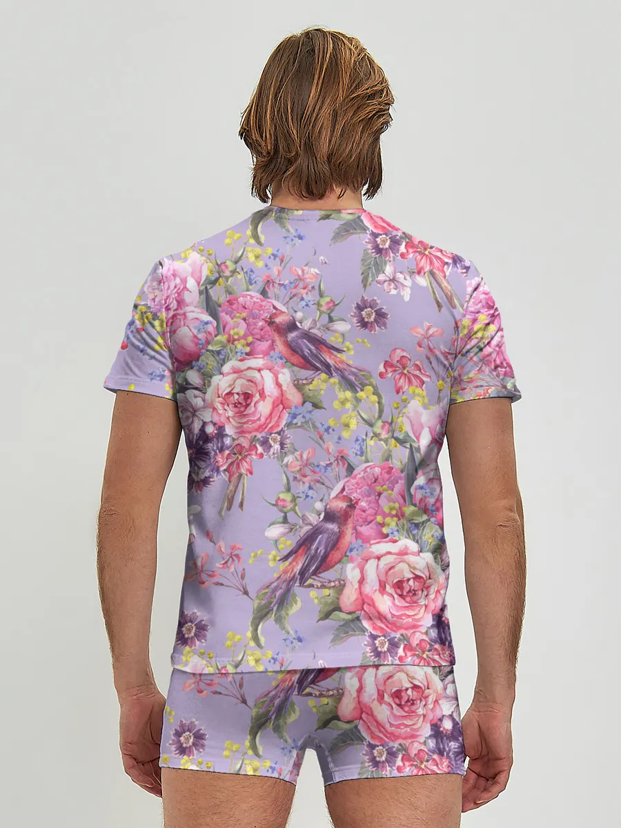 Мужские трусы с футболкой / Лилии и розы