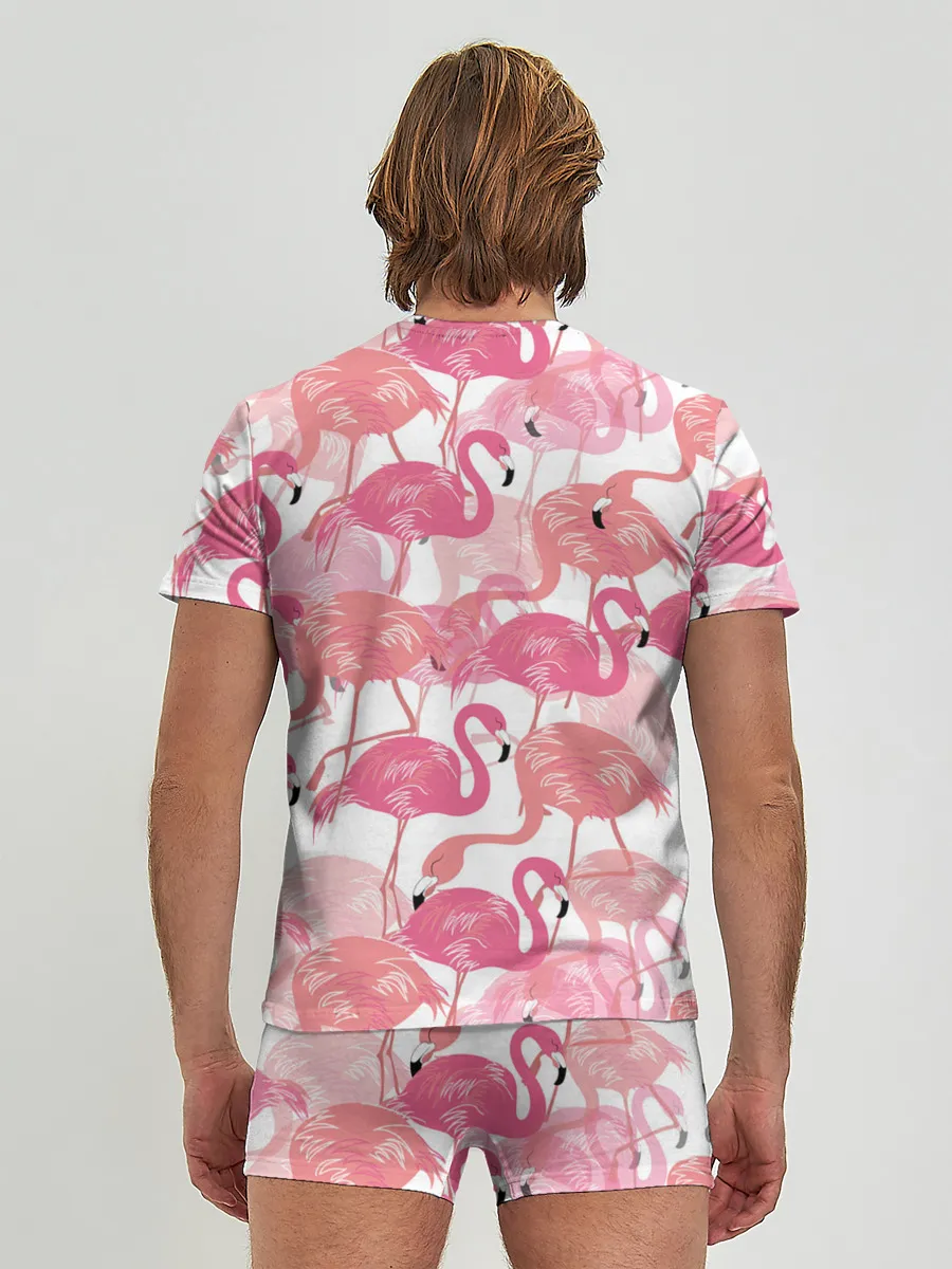 Мужские трусы с футболкой / Фламинго