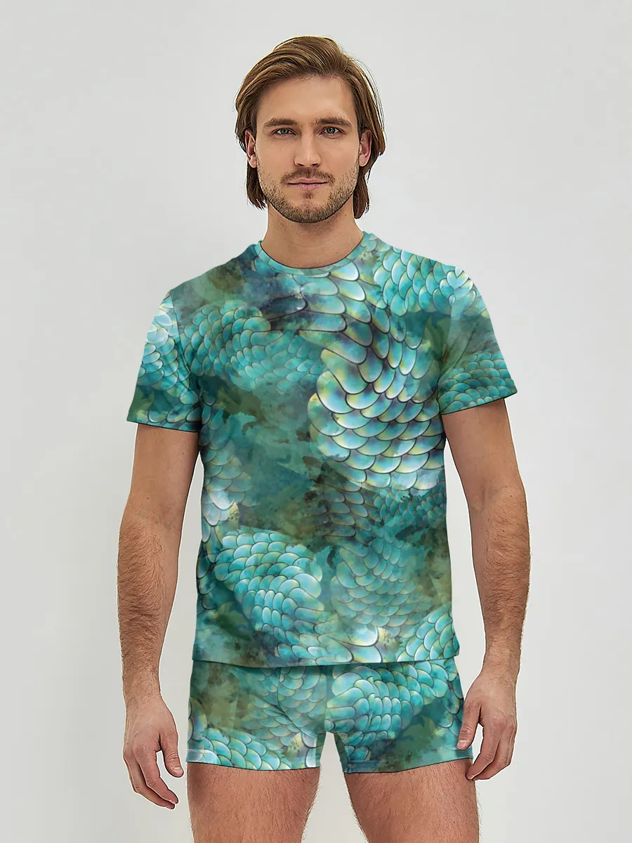 Мужские трусы с футболкой / Чешуя русалки