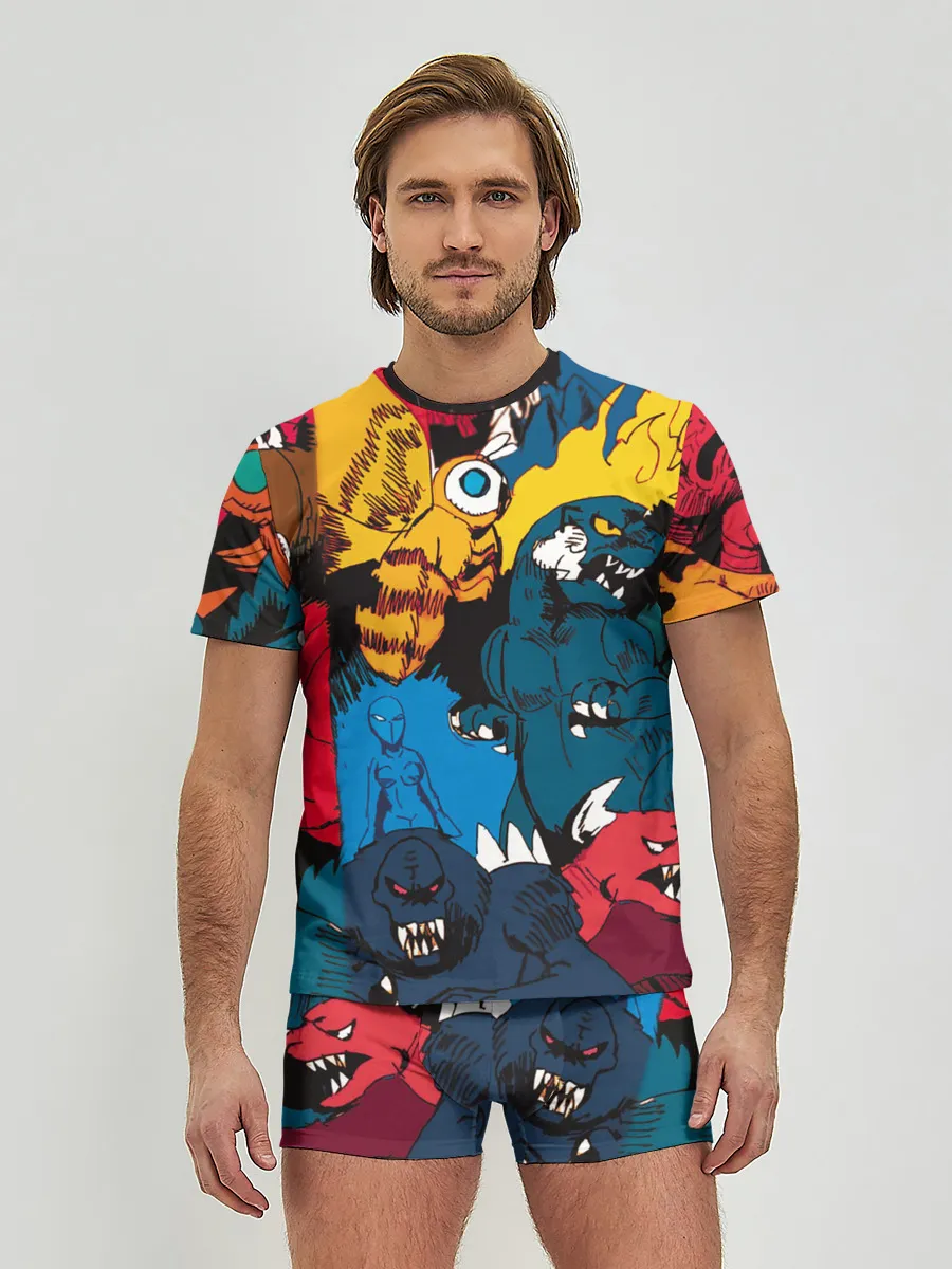 Мужские трусы с футболкой / Годзилла