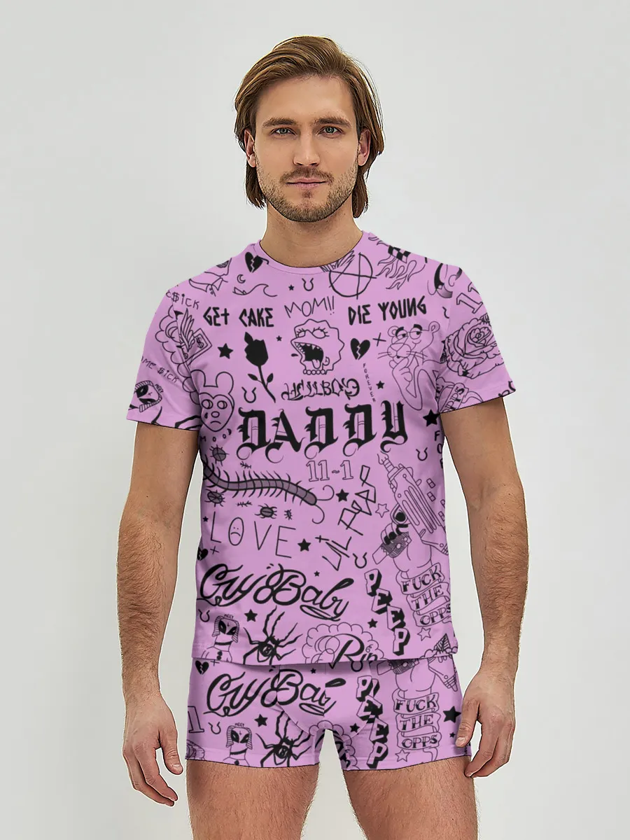 Мужские трусы с футболкой / Lil Peep Tattoo