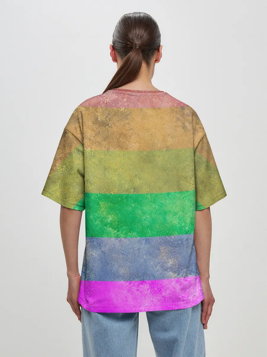 Женская футболка оверсайз / Радужный Ленин