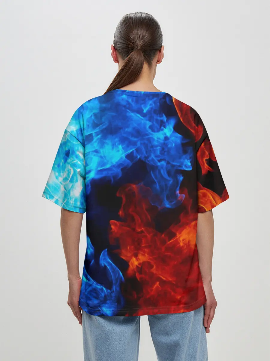 Женская футболка оверсайз / Битва огней