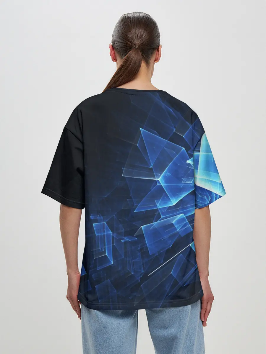 Женская футболка оверсайз / Светящиеся фигуры