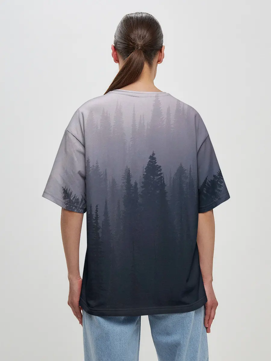 Женская футболка оверсайз / Лесок