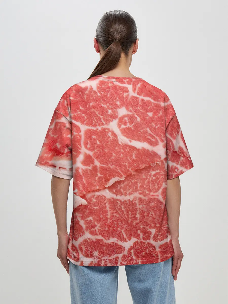 Женская футболка оверсайз / Кусок мяса