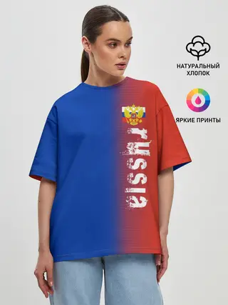 Женская футболка оверсайз / РОССИЯ | RUSSIA