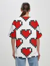 Женская футболка оверсайз / Пиксельные сердечки