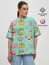 Женская футболка оверсайз / Яркие монстрики