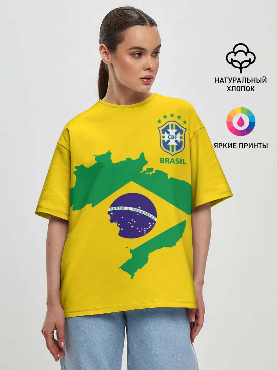 Женская футболка оверсайз / Бразилия, форма