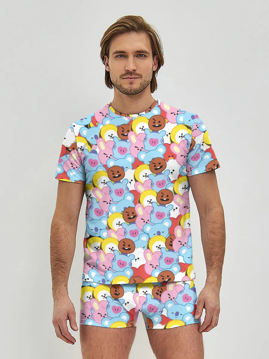 Мужские трусы с футболкой / BTS BT21 STICKERS