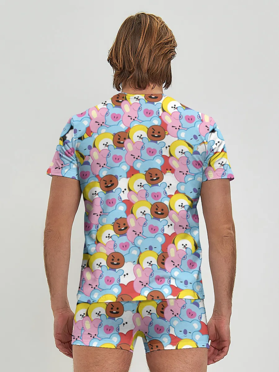 Мужские трусы с футболкой / BTS BT21 STICKERS