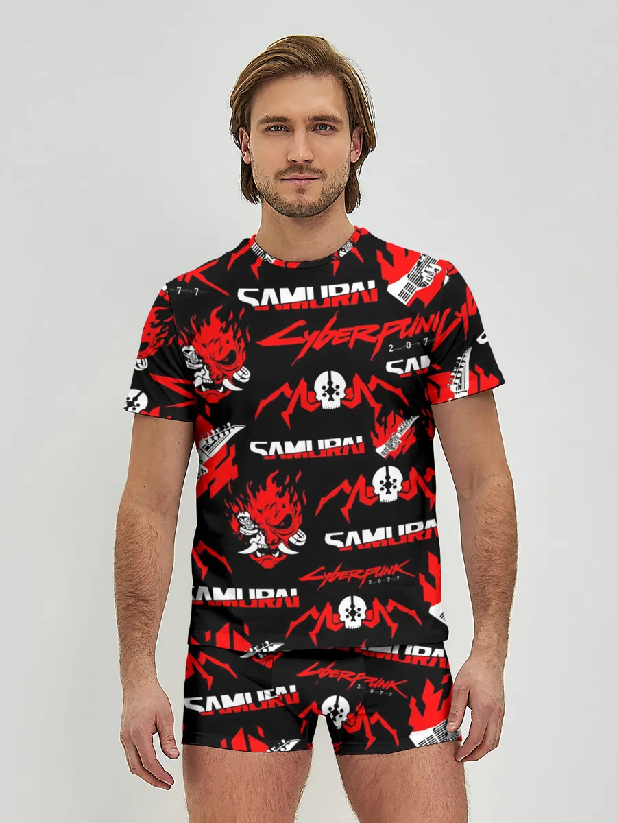 Мужские трусы с футболкой / CYBERPUNK 2077 SAMURAI
