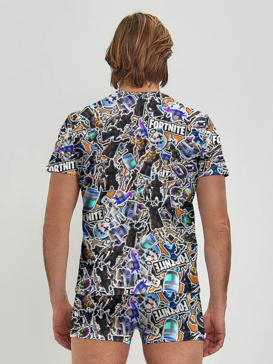 Мужские трусы с футболкой / Fortnite Sticker Bombing
