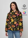 Женское худи / Уют, ежи, листья и банка варенья