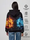 Женское худи / Абстракция,Инь-Ян,Огонь,Вода
