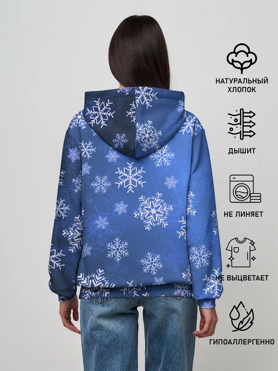 Женское худи / Снежинки.