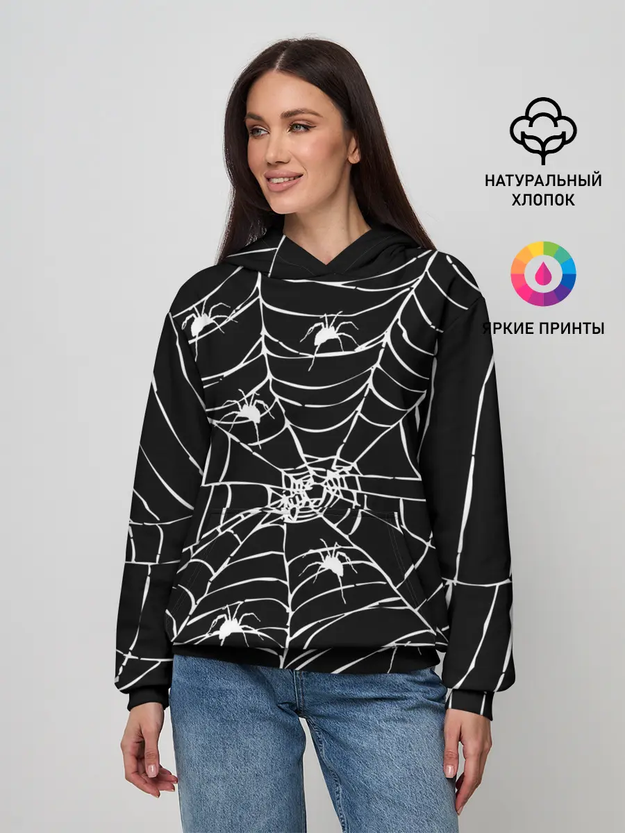 Женское худи / Паутина с пауками