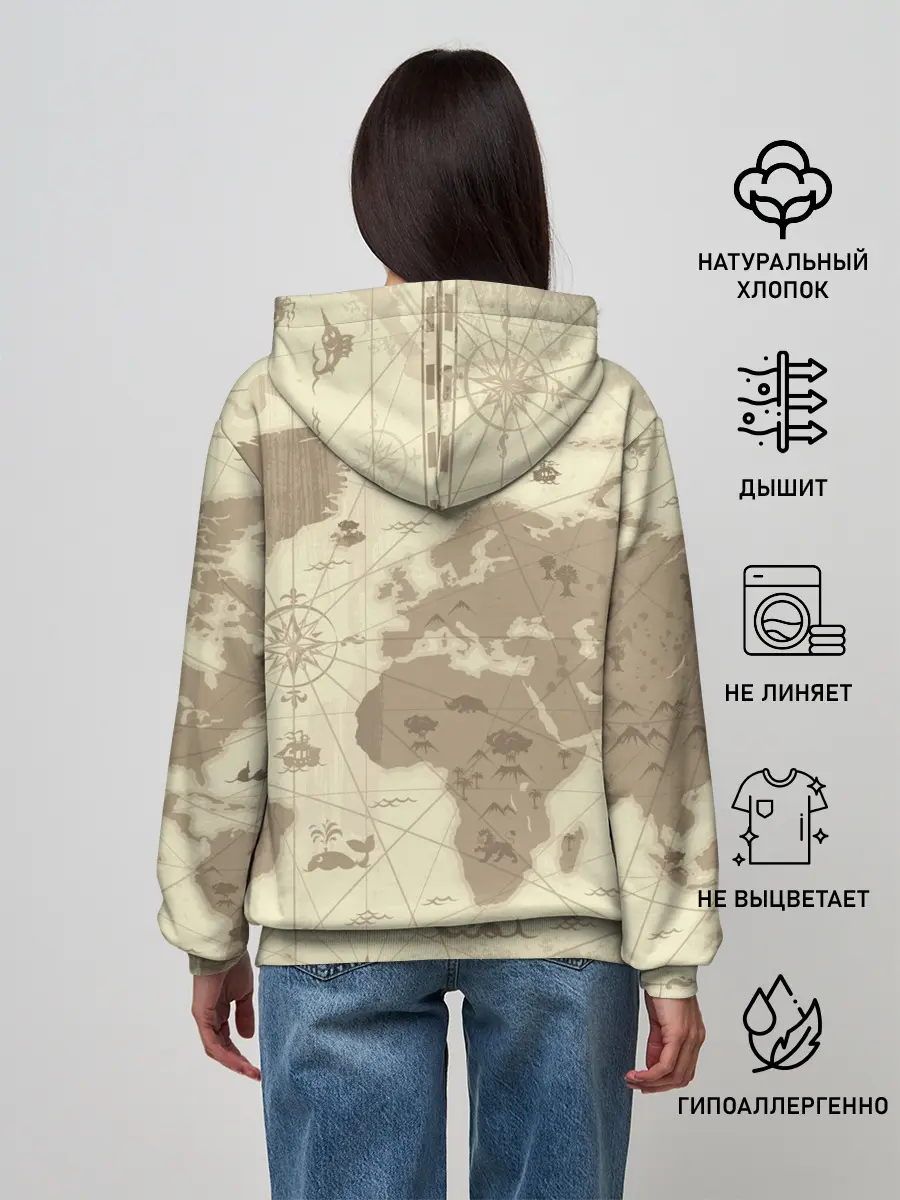 Женское худи / Карта мира
