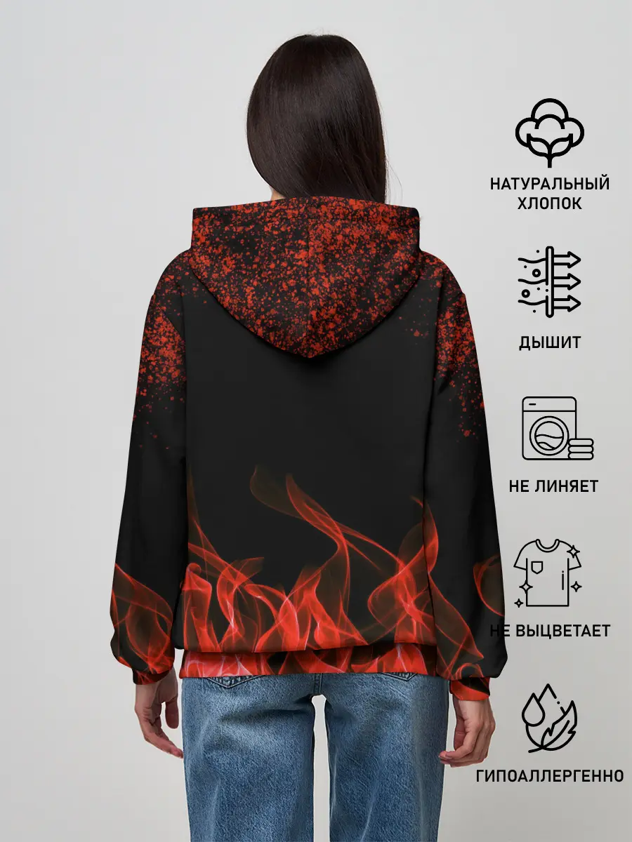 Женское худи / Череп и огонь