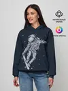Женское худи / Космонавт на скейте