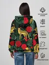 Женское худи / Леопарды и цветы