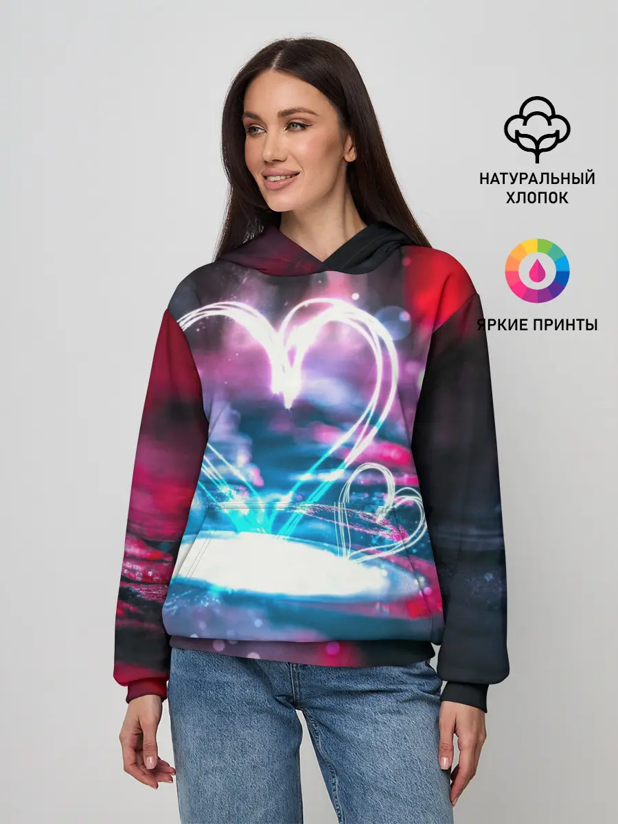 Женское худи / Неоновое сердце