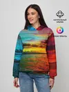 Женское худи / Glitch Sunset
